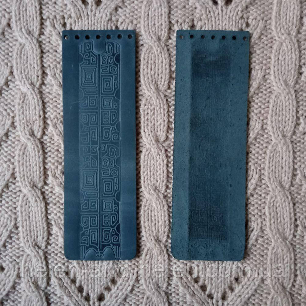Клапан для сумки вузький. "Руни". Джинс (Бірюза), фото 1