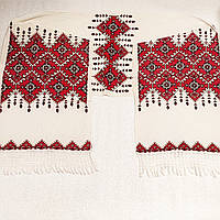 Большой ОБЕРЕЖНЫЙ рушник (ручная вышивка, лён, выбеленное домотканное полотно 35×205 см)