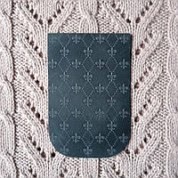 Клапан для міні сумки 12*18 "Лілії". Джинс (Бірюза)