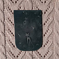 Клапан для міні сумки 12*18 "Кішки". Джинс (Бірюза)