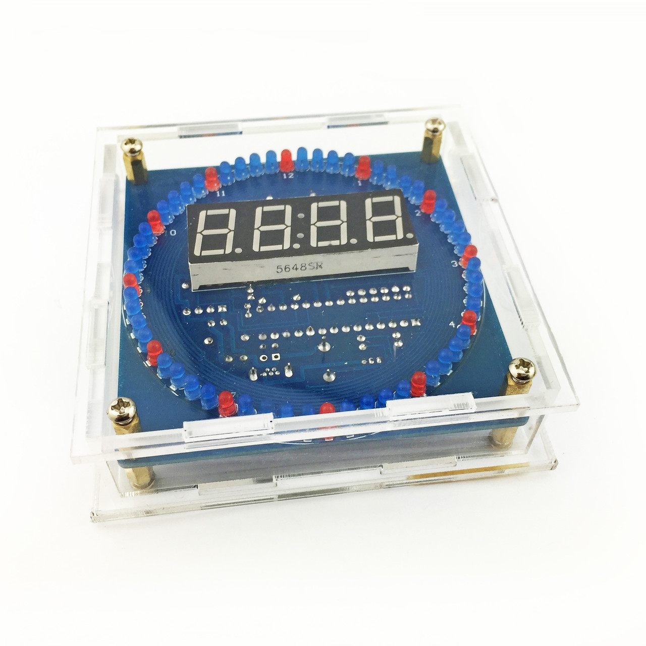 Годинник-конструктор для складання з корпусом, кабелем живлення, червоний, фото 1