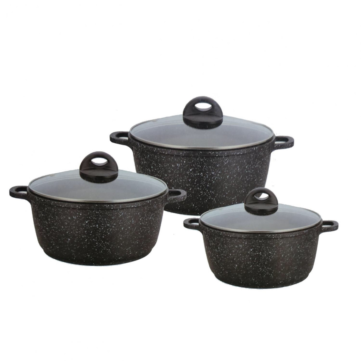 Набір каструль Benson BN-312 3 шт. з антипригарним покриттям, фото 1