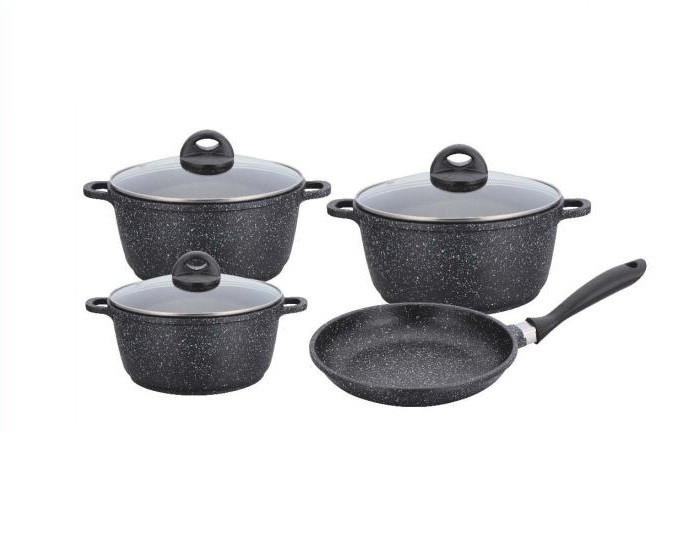 Набір каструль Benson BN-313 3 шт. з антипригарним покриттям + сковорода, фото 1