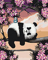 Картина по номерам "Сонная панда" 40x50 3v1 Рисование Живопись Раскраски (Животные, птицы и рыбы)
