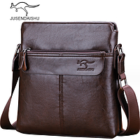 Качественная мужская сумка планшетка Кенгуру, сумка-планшет на плечо для мужчин Темно-коричневый хорошее