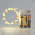 Гірлянда Роса 5м, проволка на батарейках 50 LED, Холодний білий, фото 3