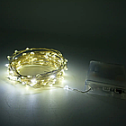 Гірлянда Роса 5м, проволка на батарейках 50 LED, Холодний білий, фото 8