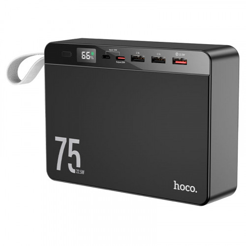 Hoco J94 поверьанк Overlord 22.5W fully compatible PD20W/QC/LCD 75 000mAh Чорна
PowerBank