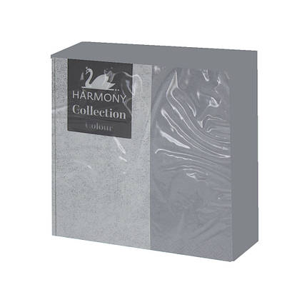 Серветки столові HARMONY COLOR COLLECTION GRAY, тришарові, фото 1