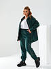 Жіночий зимовий спортивний костюм зі стразиками, з начосом широкі кофта з капюшоном і штани, великі розміри, фото 3