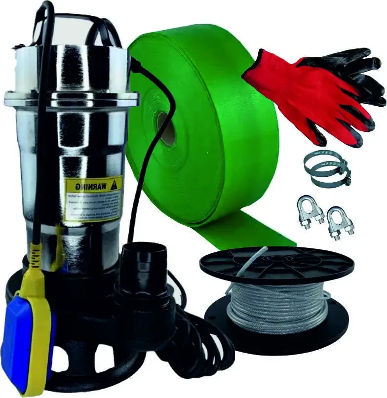 ФЕКАЛЬНИЙ НАСОС DELTA WQS 2.5 НЕРЖАВІЙКА ПОЛЬША З ПОДРІБНЮВАЧЕМ WQEURO + ШЛАНГ 10М + ТРОС 5М+ХОМУТ+ЗАЖИМИ, фото 1