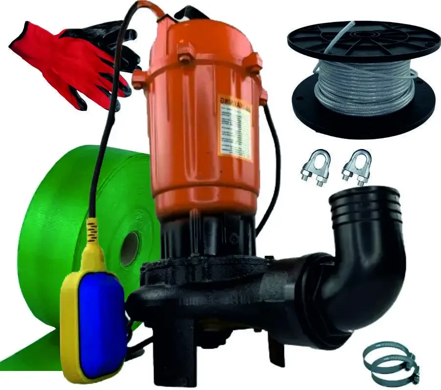 ФЕКАЛЬНЫЙ НАСОС DELTA ASD 2.6 С РЕЖУЩИМ НОЖОМ + ШЛАНГ 50М+ТРОС+ЗАЖИМЫ+ХОМУТ, фото 1