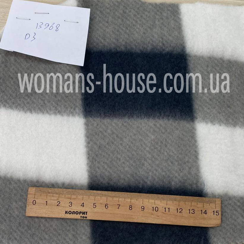 Полартек фліс 270 г/м2 180 см клітинка ОПТ Сірий з білим, фото 1