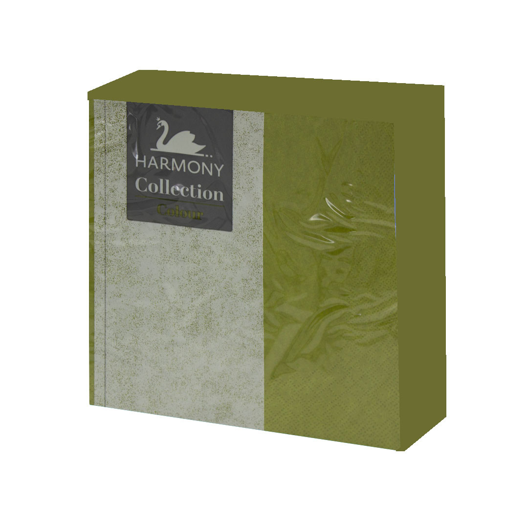 Серветки столові TM HARMONY MEDIUM GREEN, тришарові