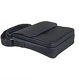 Сумка чоловіча шкіряна 2 відділи GS 23*20*7 см чорна флотар, фото 2