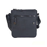 Сумка чоловіча шкіряна 2 відділи GS 23*20*7 см чорна флотар, фото 3