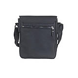 Сумка чоловіча шкіряна 2 відділи GS 23*20*7 см чорна флотар, фото 7