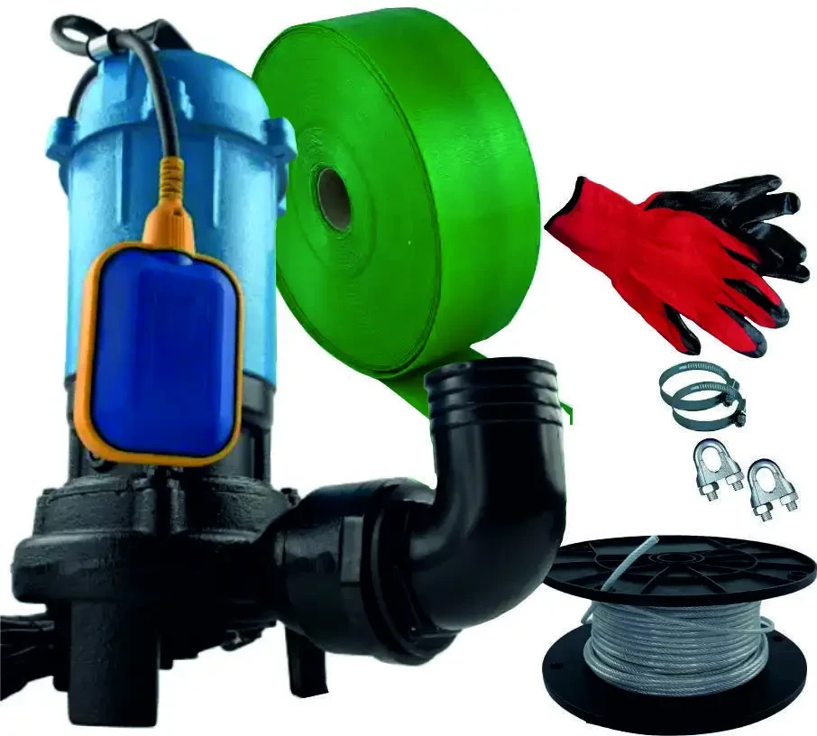 ФЕКАЛЬНО-ДРЕНАЖНИЙ НАСОС VODOMET 2КВТ WQCD15-12-2 З НОЖЕМ+У ПОДАРУНОК ШЛАНГ 25 МЕТРОВ +ХОМУТ+ТРОС 5М+ЗАЖИМИ, фото 1