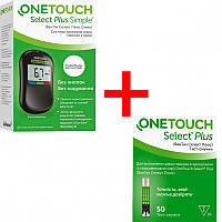 Набор глюкометр OneTouch Select Plus Simple + тест-полоски 50 шт.