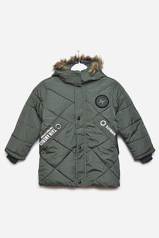 Куртка дитяча зимова  для хлопчика кольору хакі р.L 166568M