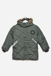 Куртка дитяча зимова  для хлопчика кольору хакі р.L 166568P