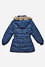 Куртка дитяча зимова  для дівчинки темно-синього кольору р.L 166570P, фото 2