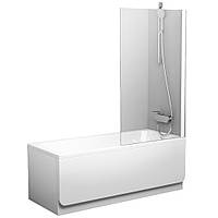 Шторка стеклянная для ванны 140x80см RAVAK CITY SLIM PVS1-80 6мм профиль белый 90566 79840100Z1