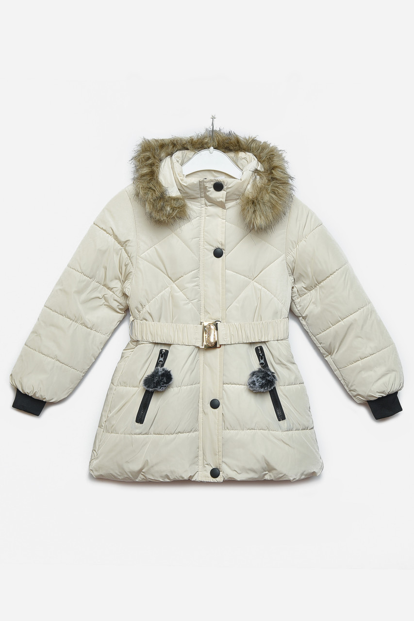 Куртка дитяча зимова  для дівчинки молочного кольору 166574P