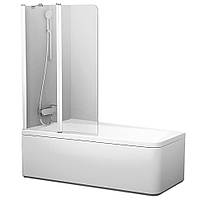 Шторка стеклянная для ванны 150x99см RAVAK 10° CVS2-100 L 6мм профиль белый 97444 7QLA0103Z1