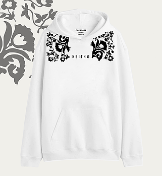 Худі / толстовка з українським орнаментом "КВІТНИ"