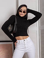 Женский кроп свитер черный цвет 396556