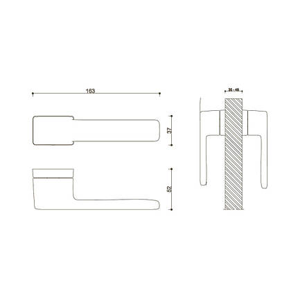 Дверні ручки CORAL RO15 CBMX - матовий хром ZAMAK 200 RO15 CBMX SYSTEM Турція, фото 3