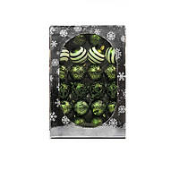 Набір ялинкових куль 6см Stenson R90667 green