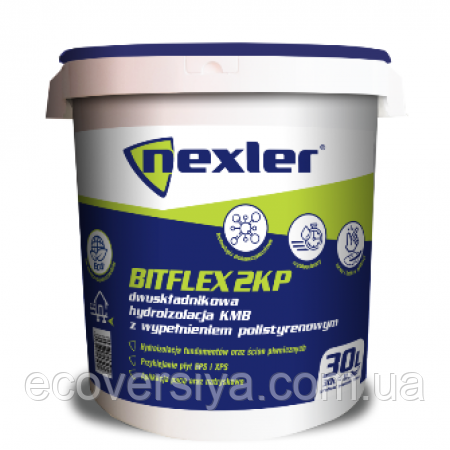 Мастика бітумно-каучукова товстошарова NEXLER BITFLEX 2KP 30 л