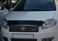Дефлектор капоту (мухобійка) Fiat Linea 2007-2019, EuroCap + ​​​​​​​Vip Tuning, FT09
