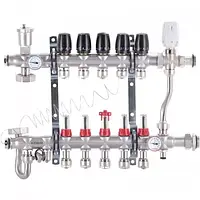 Коллектор KR.S1013-05 со встроенным смесительным узлом 1"х5 SUS304 и евроконусами 3/4-16