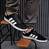Чоловічі кросівки Adidas Campus Black (Чорні) Взуття Адідас Кампус замш утеплене хутром єврозима В'єтнам, фото 7