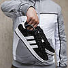 Чоловічі кросівки Adidas Campus Black (Чорні) Взуття Адідас Кампус замш утеплене хутром єврозима В'єтнам, фото 8