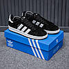 Чоловічі кросівки Adidas Campus Black (Чорні) Взуття Адідас Кампус замш утеплене хутром єврозима В'єтнам, фото 3