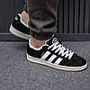 Чоловічі кросівки Adidas Campus Black (Чорні) Взуття Адідас Кампус замш утеплене хутром єврозима В'єтнам, фото 9