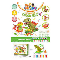 Игровой набор для лепки с инструментами Динозаврик, 10 цветов, CB5509