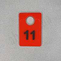 Номерок гардеробна прямокутний (Червоний)