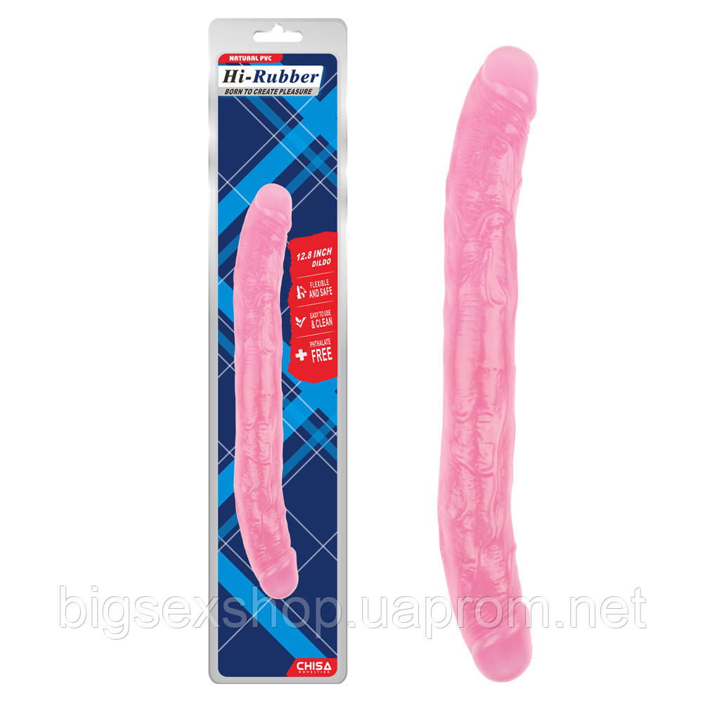 Двосторонній фалоімітатор - Hi-Rubber 12.8" Double Dildo Pink