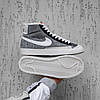 Зимові чоловічі кеди Nike Blazer Mid Winter Grey (Сірі) Найк Блейзер замша з хутром утеплена устілка В'єтнам, фото 4
