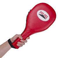 Ракетка для тхэквондо одинарная кожаная PRO-BOX цвета в асcортименте Красный