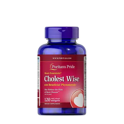 Добавка для підтримки рівня холестерину Puritan's Pride Cholest Wise with Plant Sterols 120 капс., фото 1
