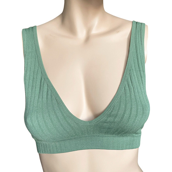 Топ бра у рубчик Комфорт і стиль NED зелений, фото 1