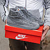 Зимові чоловічі кеди Nike Blazer Mid Winter Grey (Сірі) Взуття Найк Блейзер замшеві з хутром В'єтнам, фото 4
