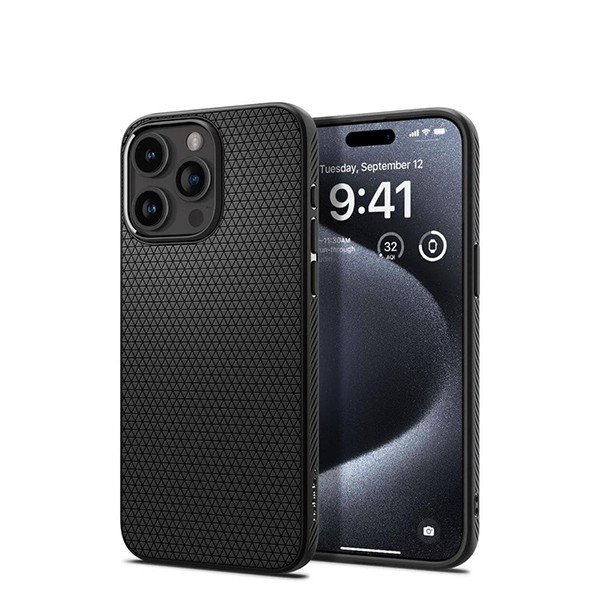 Чохол Spigen iPhone 15 Pro Liquid Air Matte Black Case ACS06704