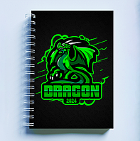 Скетчбук Sketchbook (блокнот) для рисования с новогодним принтом "Dragon 2024. Дракон 2024"